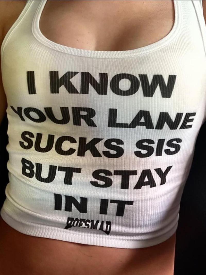 Women's Letter Print Tank Top, Casual Sleeveless Top for Summer, Ladies Clothes for Daily Wear, Womenswear