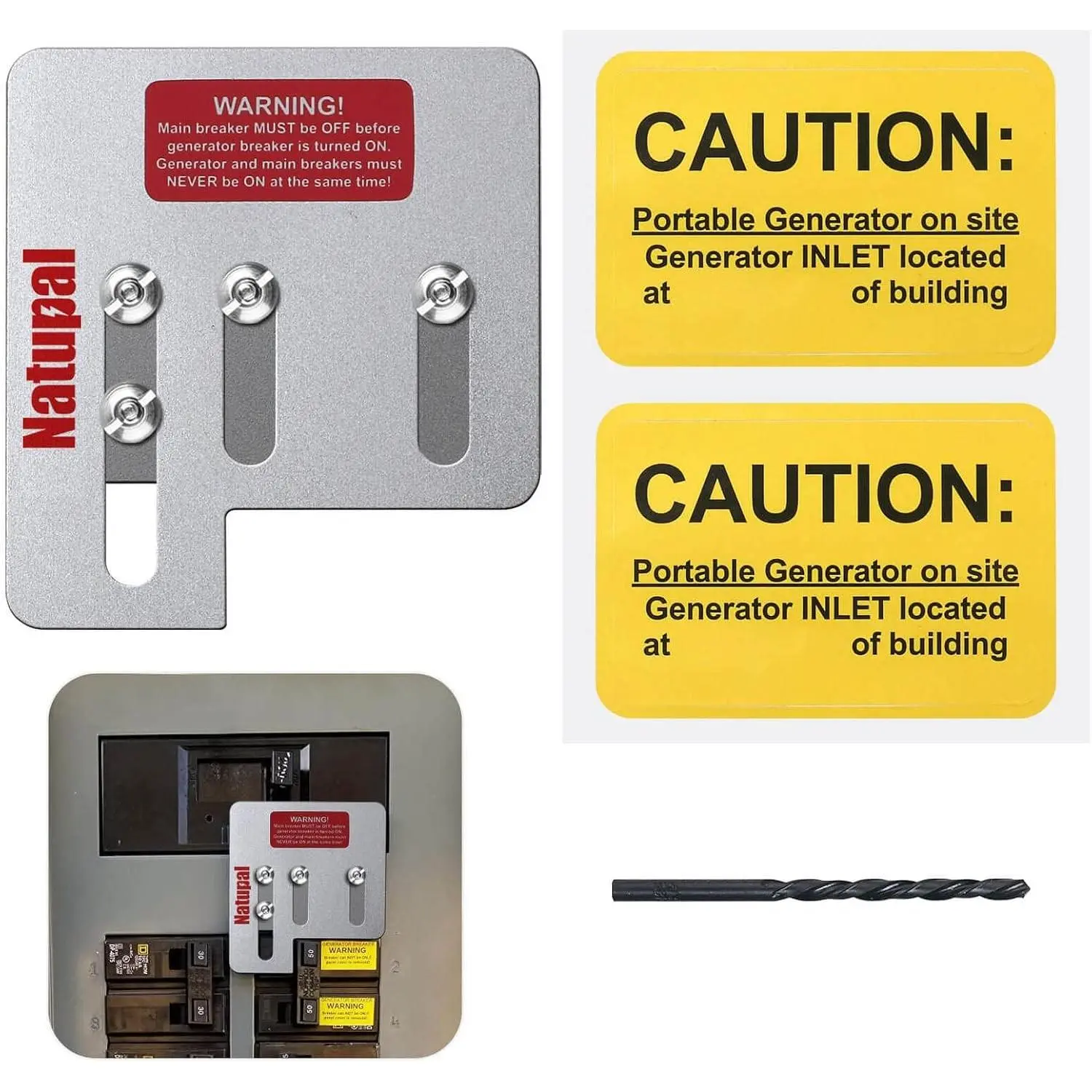 Generator Interlock Kit Compatible with Square D QO or Homeline 150 or 200 amp panels. 1 3/8 inches Spacing between main and generator breaker, Professional and Interlock Kit (SD200B)