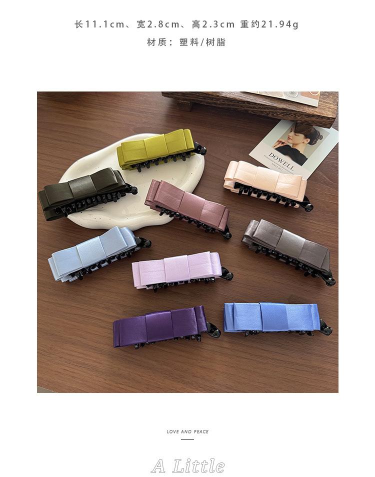 Coquette Aesthetic Macaron Bow Banana Clip | Adorable Pastel Ribbon Hair Clip for Elegant Ponytails | Sweet Summer Hair Accessory