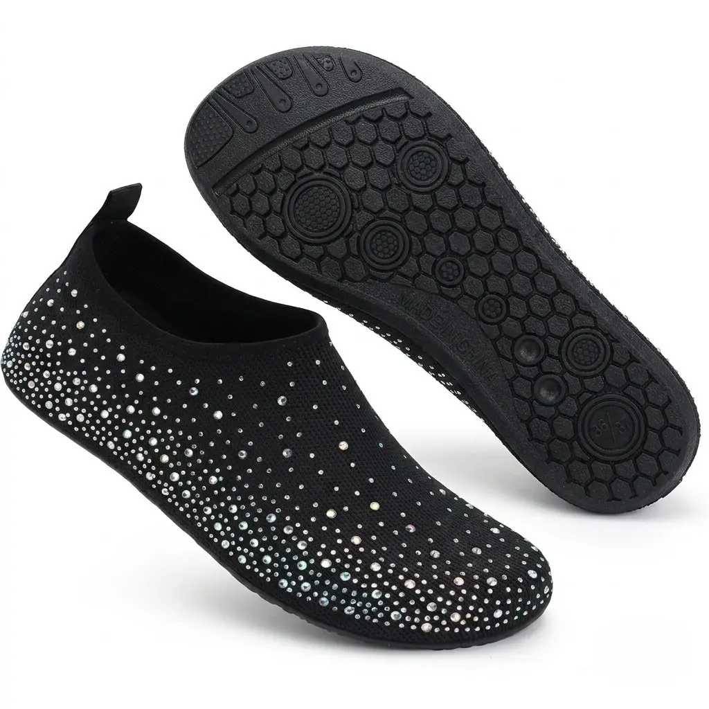 Holafish Women’s Diamond Knit Quick-Dry Barefoot Slip-On Water Shoes for Beach, Pool & Outdoor Activities