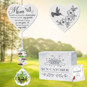 Mom in Heaven Memorial  Suncatcher,Memorial Gifts for Loss of Mom,Loss of a Mother Sympathy Gifts,  Ornament for Window Rainbow Maker Prisms  Decor
