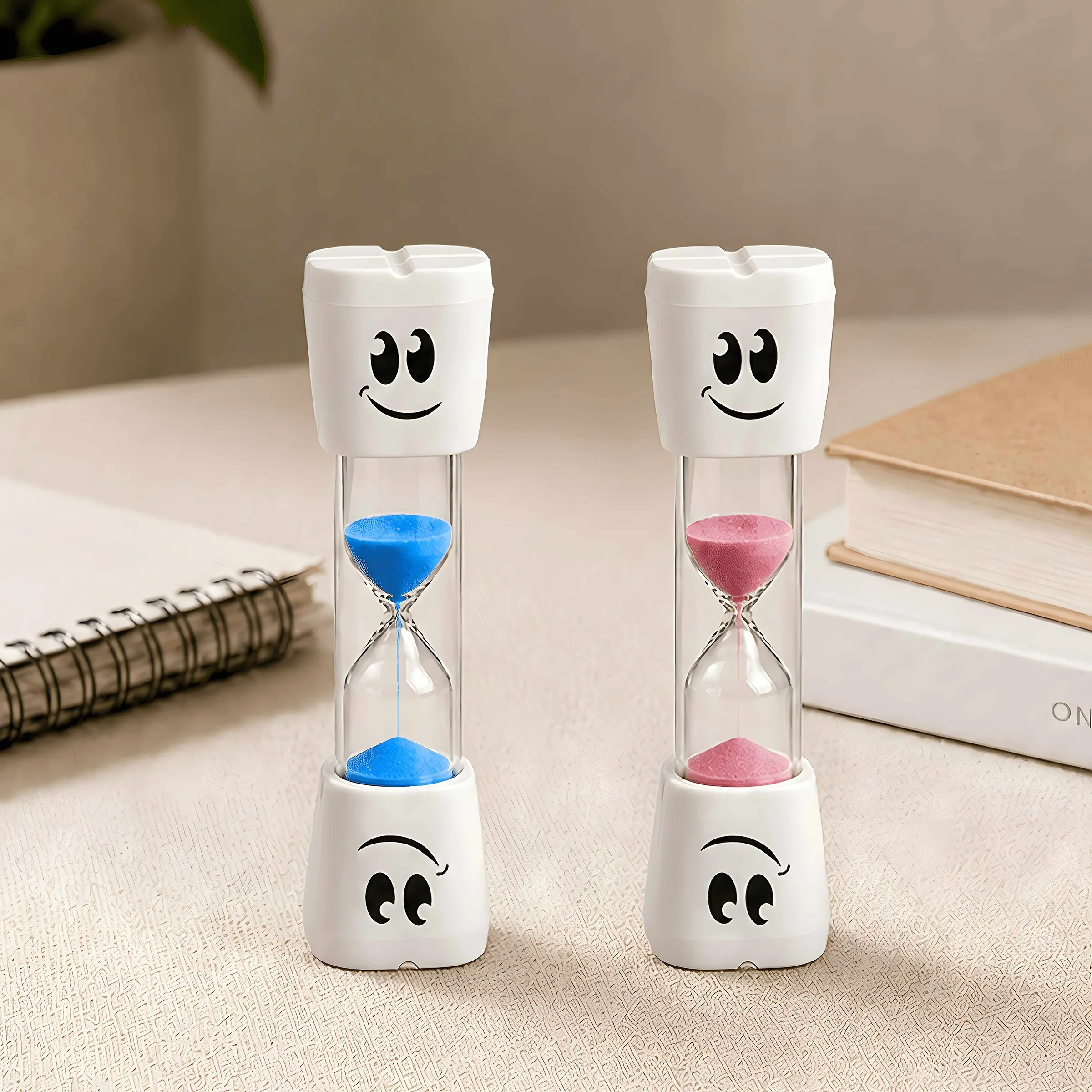 Smile Teeth 2-Minute Sand Timer Set, Multi-Color Toothbrush Sand Timers, Compact Fun Sand Timers, Pack of 2, Ideal for Oral Hygiene