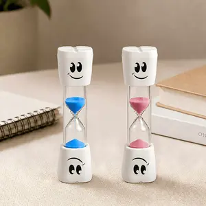 Smile Teeth 2-Minute Sand Timer Set, Multi-Color Toothbrush Sand Timers, Compact Fun Sand Timers, Pack of 2, Ideal for Oral Hygiene