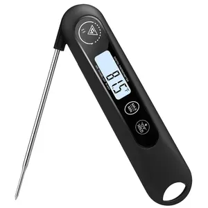 Meat Thermometer Digital for Cooking,   Read  Thermometer with 2S Response, Backlight LCD, Foldable Probe for BBQ  Turkey Candy Oil Fry