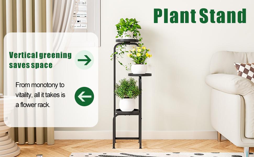 3 Tier 4 Tier 5 Tier Plant Stand Indoor Outdoor Metal Plant Shelf for Multiple Plants Corner Flower Holders for Living Room Balcony Bedroom Patio Garden