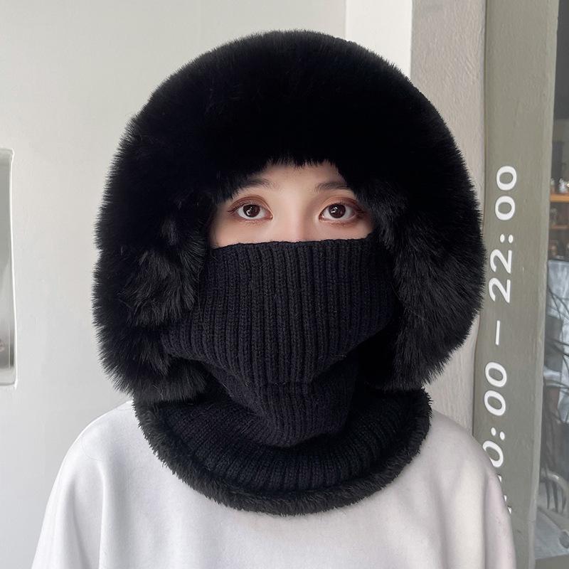 Winter Knitted Balaclava with Faux Fur Lining, Warm Full Face Coverage Beanie with Ear Flaps and Neck Gaiter, Stylish Ski Mask for Cold Weather Outdoor Activities Like Skiing and Snowboarding