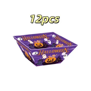Halloween Party Food Boxes Set, 12 Pieces Paper Containers for Candy, Snacks, Fries, Hamburgers, Chicken, Perfect for Halloween Parties