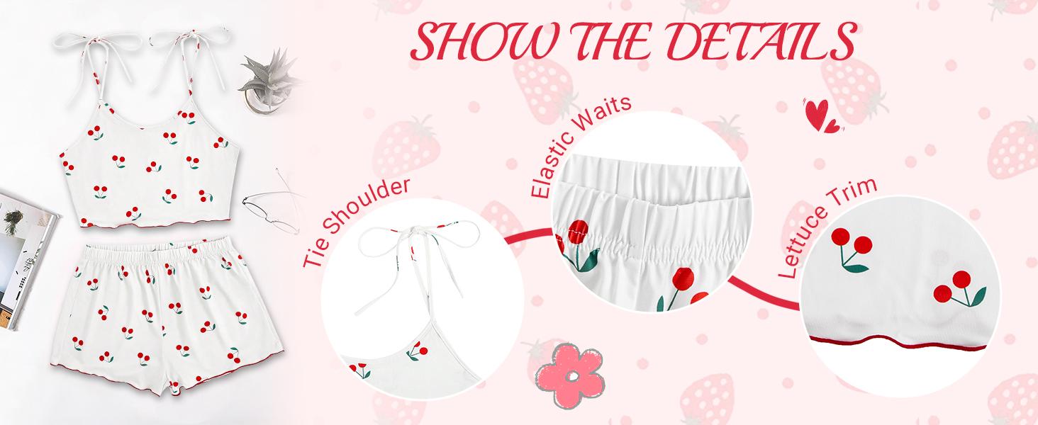 Women's Summer Color-Block Lace Cow Print Camisole and Shorts Pajama Set Home Wear Set Easter Gift Pajama Party