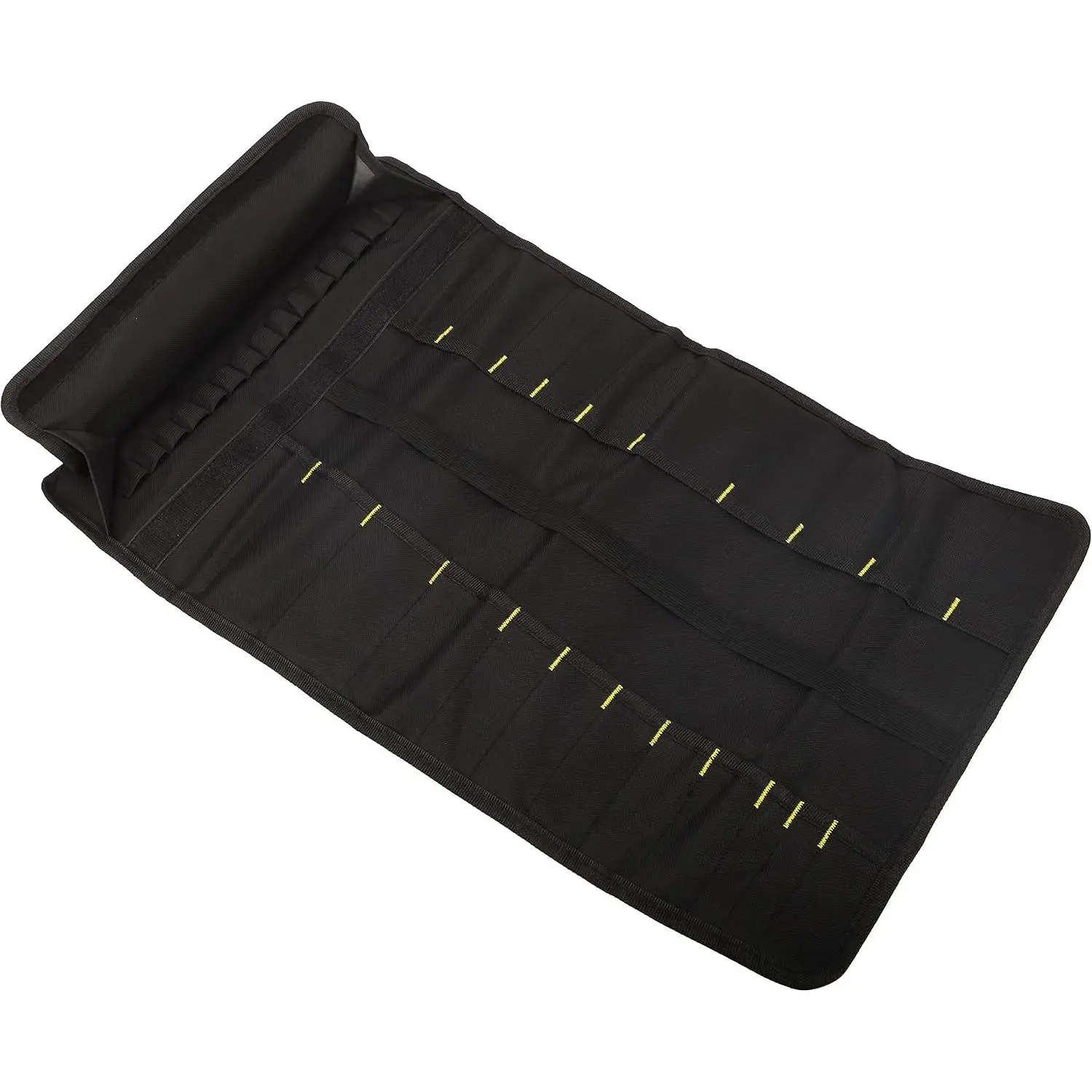 Canvas Roll Up Tool Bag Organizer Pouch for Wrenches & Screwdrivers | Small Pliers,22 Pocket Soft Waxed Case,Zipper Set,Holder,Socket Wrap,Chisel,,Drill Bits,Nut,Storage Kit,Work Mat