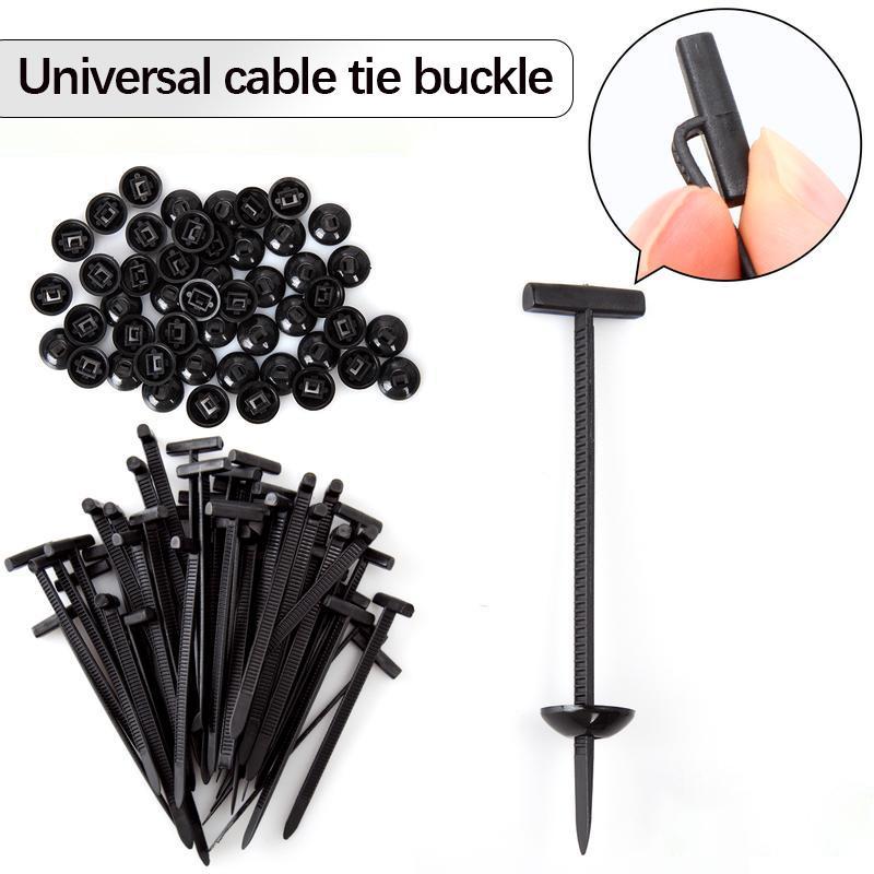 120pcs Universal Cable Tie Buckle Heavy Duty Self-Locking Zip Ties for Car Bumpers Trunk Liners Chassis Guards Durable UV-Resistant Multipurpose Tool Rain Fixing