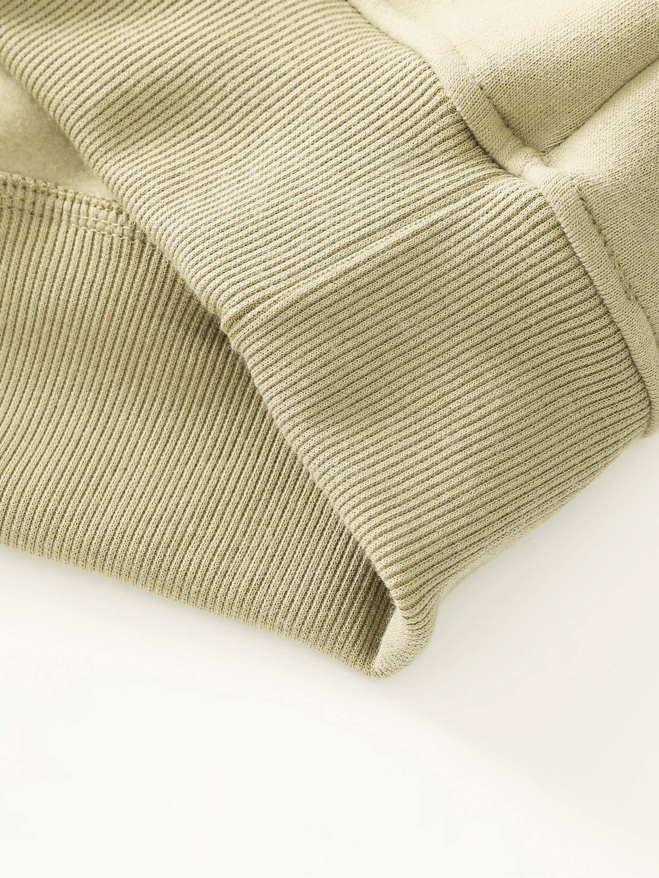 Men's Solid Half Zip Thermal Lined Hoodie, Casual Regular Fit Long Sleeve Hooded Sweatshirt for Fall & Winter, Men's Clothes for Daily Wear