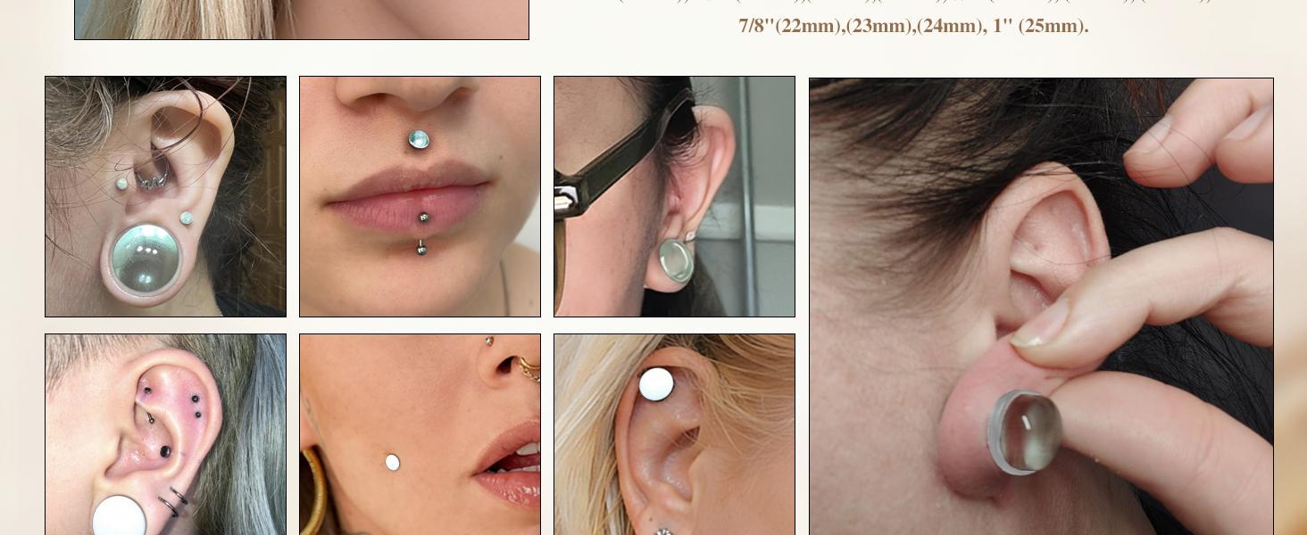 Glass Ear Stretching Kit Single Flare Plugs & Rubber Rings Unique 1mm Increments 3mm-25mm Gradual Sizing Smooth Glass Gauges for Daily Wear Earring Expander Stretcher Piercing Body Jewelry 4Pcs