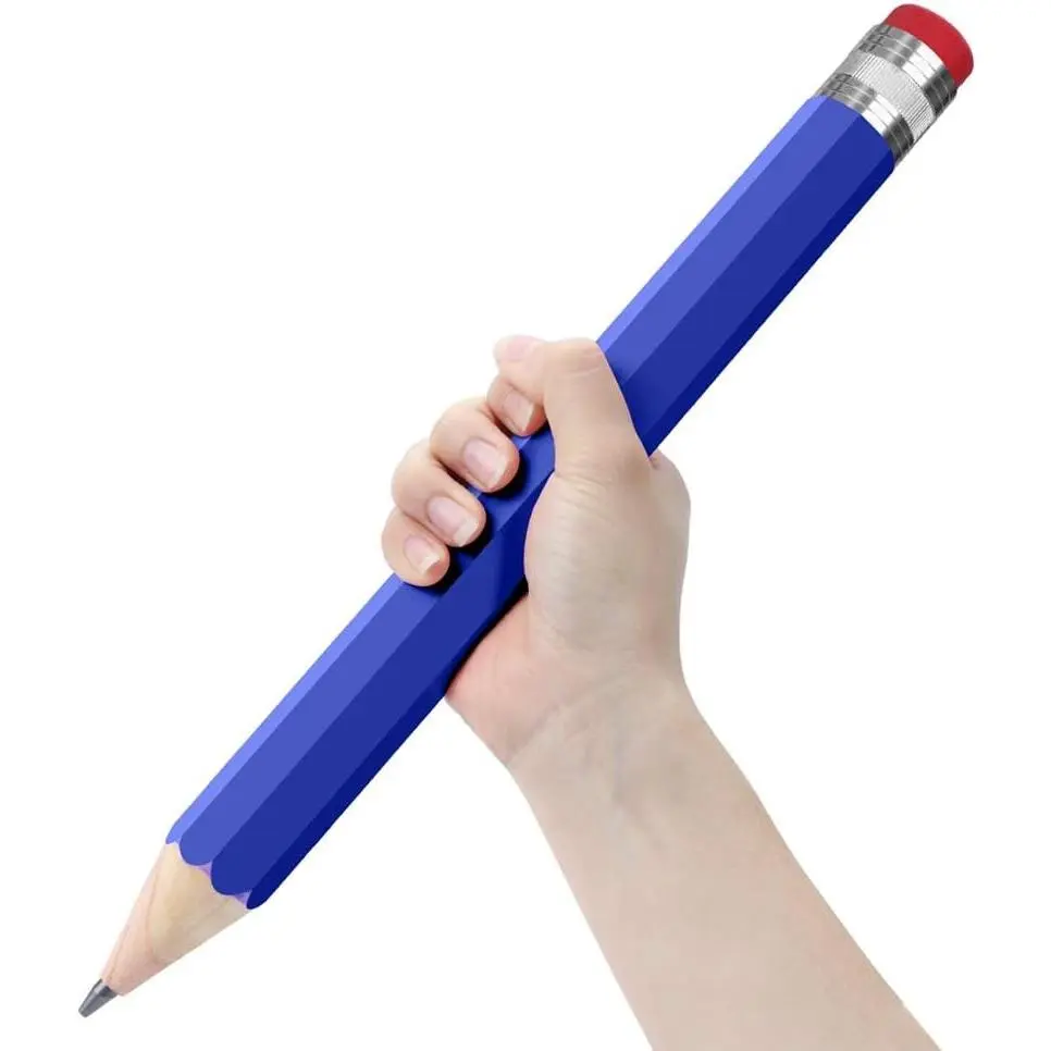 Giant Pencils for Prop/Gifts/Decor - 14 Inch Jumbo Wooden Big Novelty Pencil with Cap for Schools and Homes (Blue)