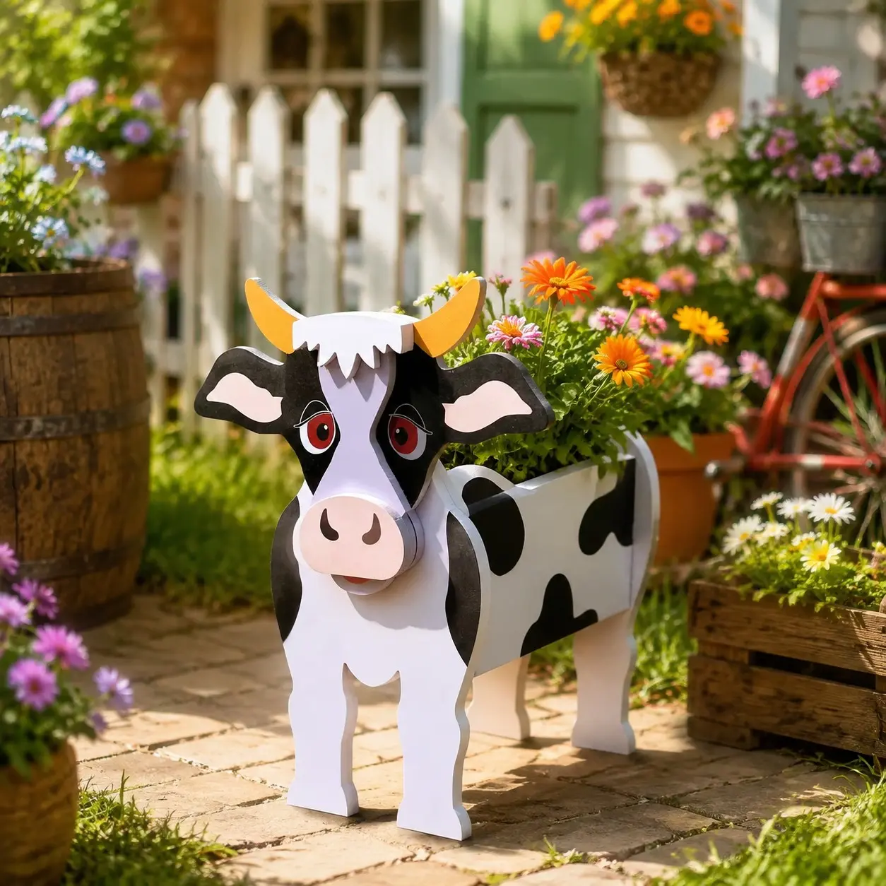 Cute Cow-Shaped Planter, Fun Animal Garden Decor for Plant Lovers, Potted Garden, Home Decoration, Yard Decor, Perfect Gift for Farm Enthusiasts