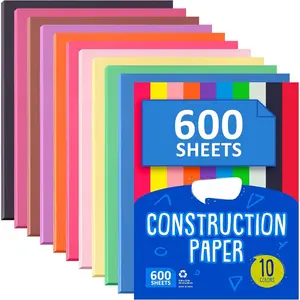Construction Paper  Colors - (600 Sheets, 9x12), Craft Paper, 10 Bright Colors - Bulk Pack Arts & Crafts Projects - Colored Paper for , , and Classroom Supplies
