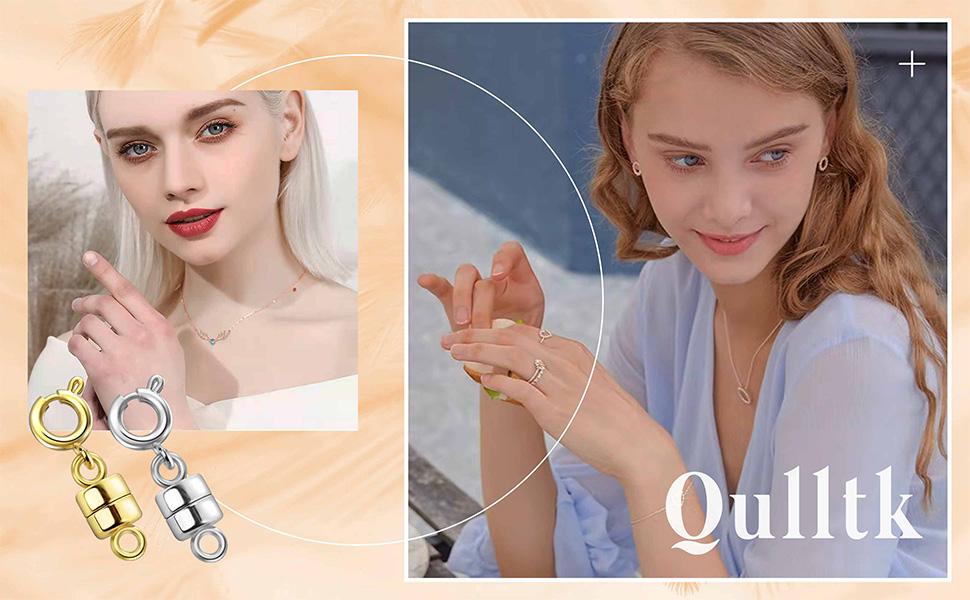 Magnetic Necklace Clasps and Closures 18K Gold and Silver Plated Bracelet Converter Clasp,Suitable for Necklaces Chain Extender