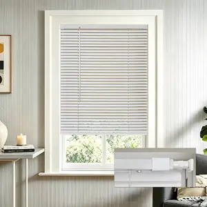 No Tools No Drill 1" Cordless Mini Horizontal Light Filtering Vinyl Blinds for Indoor Windows 22.5" W x 72" H, White