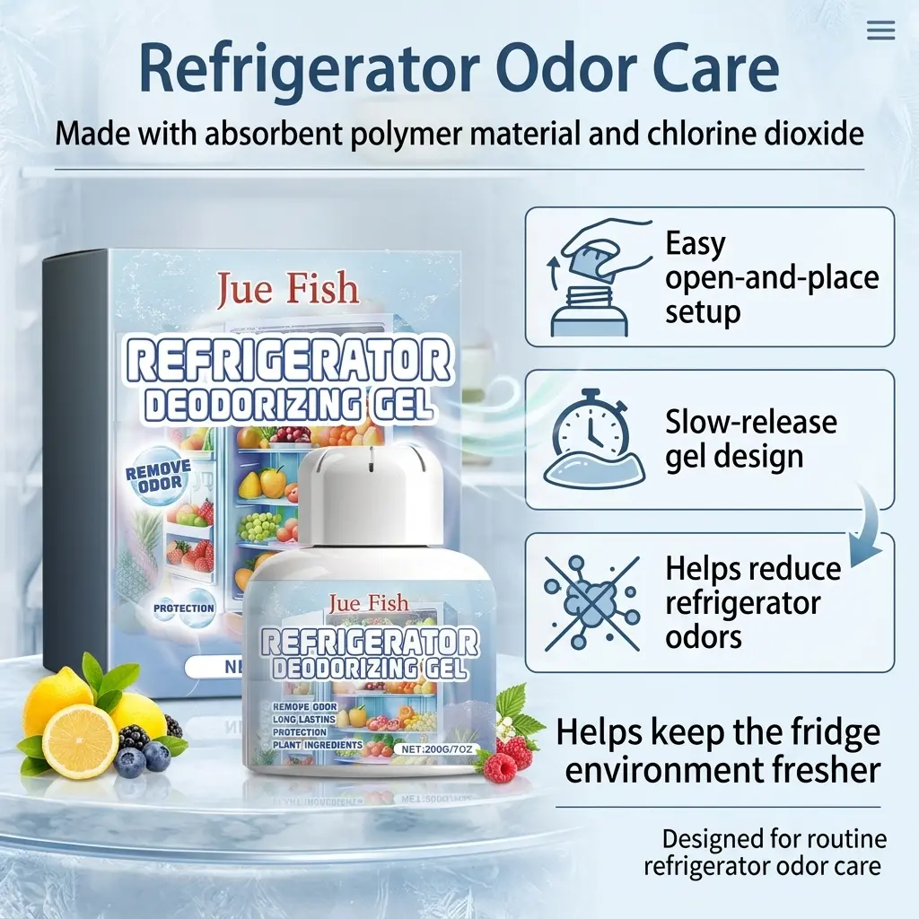 Refrigerator Deodorizer Gel, Fridge Odor Eliminator and Freshener for Refrigerator, Freezer, Kitchen, Closet, Room, Food Storage Odors, Musty Smells, Cross Odor Control, Home Air Freshener, Kitchen Cleaning Supplies and Housewarming Party Gifts