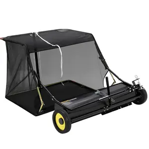Garvee 42-Inch Heavy-Duty Tow-Behind Lawn Sweeper – Large-Capacity Leaf & Grass Collector, Adjustable Sweep Height, Dumping Rope – Designed for Fast and Easy Debris Cleanup – Walk-Behind Yard Sweeper Outdoor Use
