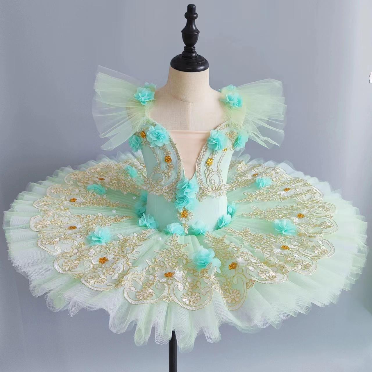 Girls' Ballet Dance Leotard Tutu Dress - Women' Princess Performance Costume with Lace & Tulle Skirt for Dance Recital Halloween, Birthday Party
