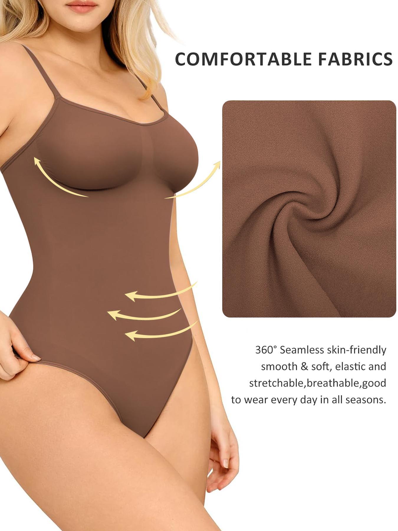 Women's Solid Color Spaghetti Strap Shapewear Bodysuit, Corset Shapewear, Tummy Control High Stretch Shaper, Ladies Shapewear for Daily Wear