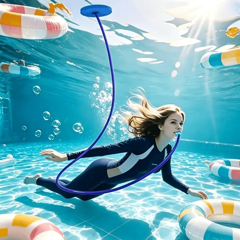 Extra Long 4m Dry Sn Snorkel Breathing Tube, Anti-Choke Watertight Silicone Diving Tube, Two-Way Air Valve, Free Nose Clip Included, Dry Top Snorkel
