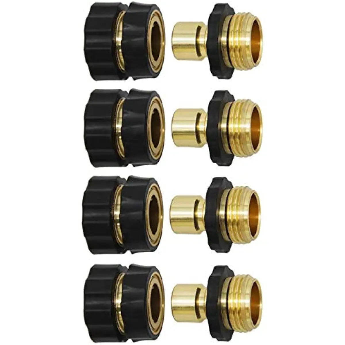 3/4 Inch Garden Hose Fitting Quick Connector Male and Female Set 4 Set Garden Hose Adapter Quick Connect Hose Fittings Garden Hose Connector Hose Attachment