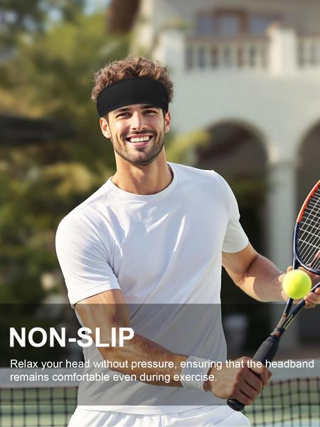 Solid Color Breathable Hair Band, High Stretch Hair Band for Women & Men, Sweat Absorbing Hair Band for Running, Outdoor, Tennis, Fitness, Sports Headband