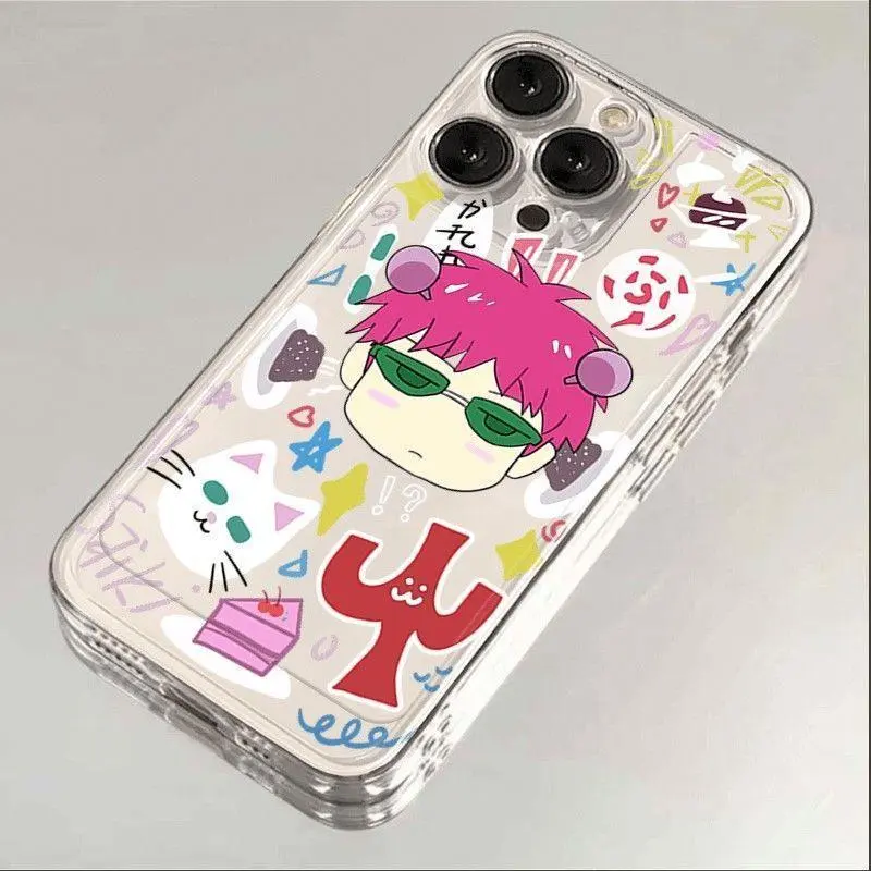 Saiki Kusuo Anime Cute Kitty Boy TPU Smartphone Case - Durable, Soft, Personalized Protective Casing for iPhone 13,17 Pro Max/Air,16,15,14,12,11 Mini/Pro Max,X,XR,XS Max,7,8 Plus & Samsung S26 Ultra,S25,S24,S23,S22,S21 Plus Aesthetic Accessory