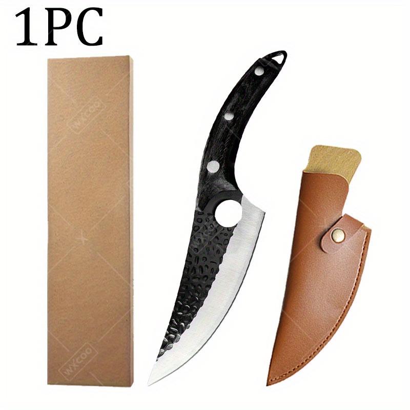 Portable black kitchen Knife Cutting Meat Boning and Peeling Knife Small Curved Knife Killing Fish Pig Sheep Cutting Pork Fruit Knife Barbecue Knife