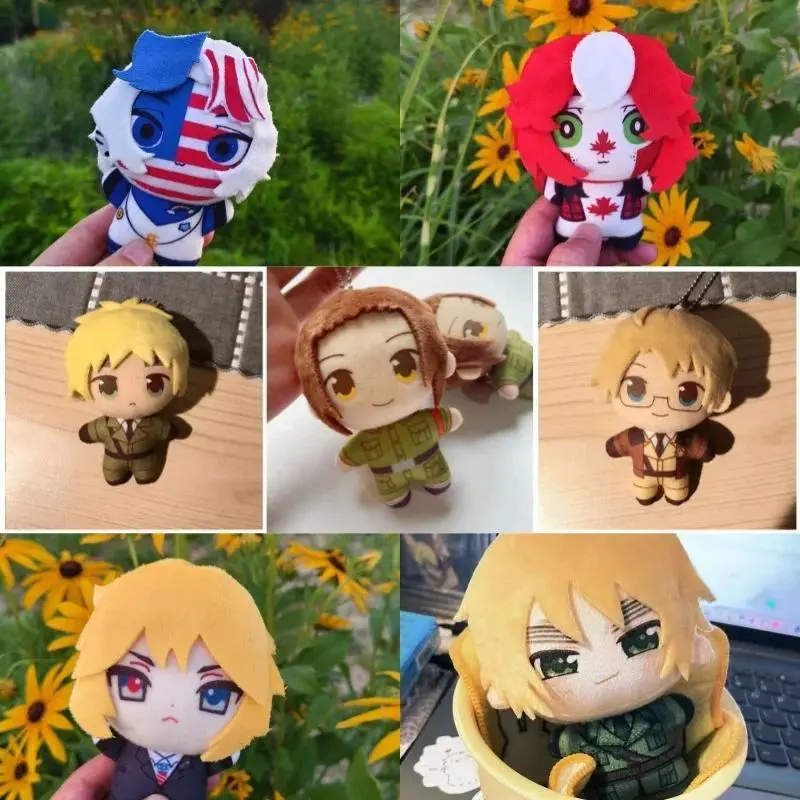 2026 hot item 10cm Anime APH Axis Powers Plush Toys Soft Stuffed Hetalia Arthur Kirkland Alfred F Jones Pendant Dolls For Kid Birthday Gift