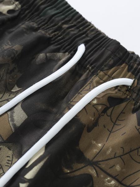 Men's Casual Jogger Pants with Forest Print, Drawstring Waistband, Perfect for Daily Wear & Leisure Activities, Workout Jogger