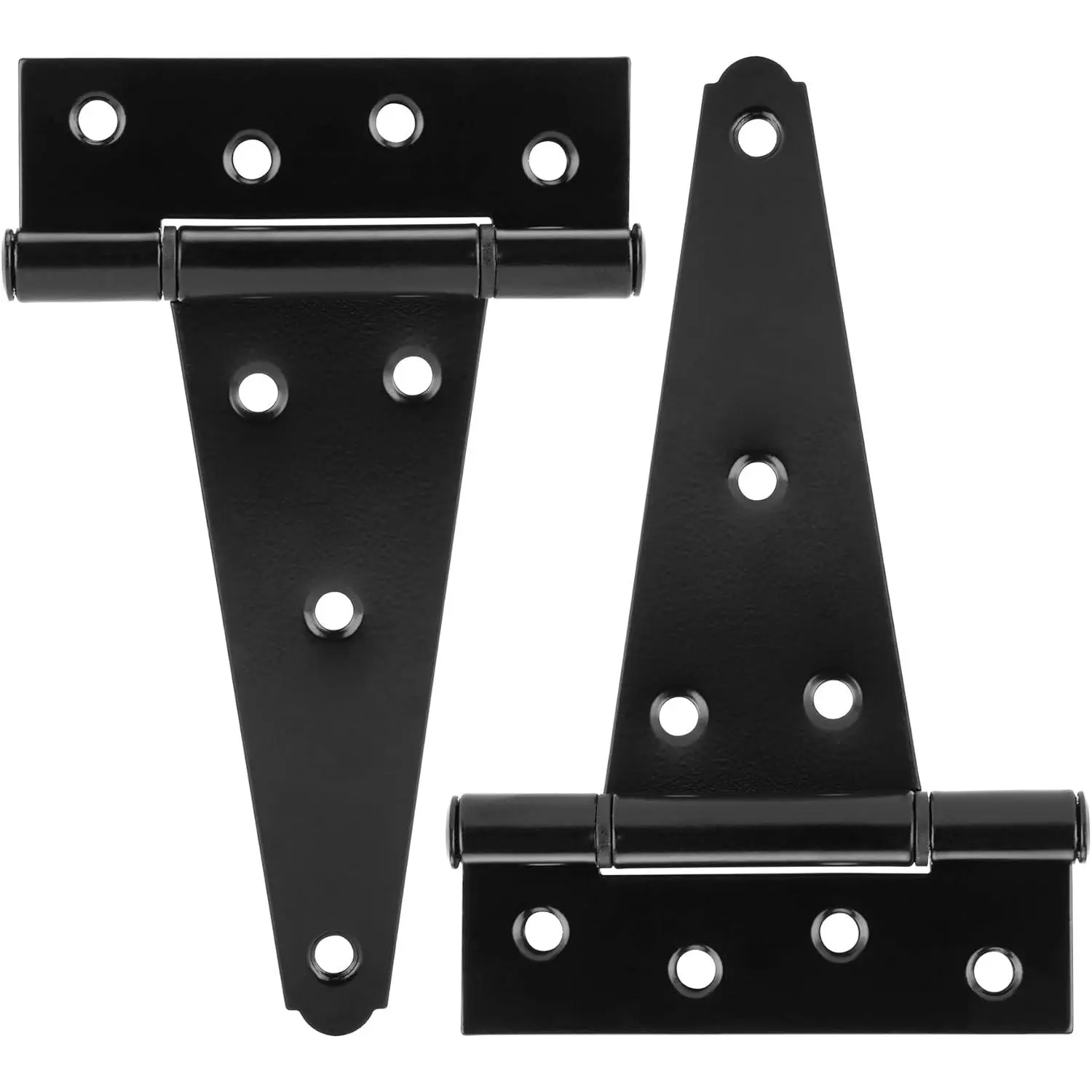 6 Inch T-Strap Heavy Duty Shed Door Hinges Gate Strap Hinges Black Tee Hinge Wrought Hardware for Wooden Fences,Yard,Barn Door,Rustproof(2 Pack)