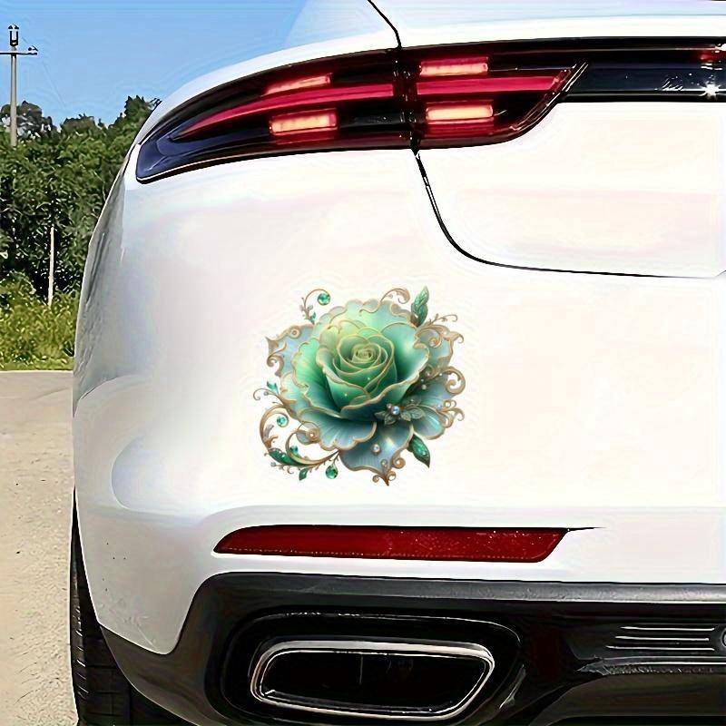 1 piece green rose, sticker, self-adhesive sticker, suitable for laptops, cars, motorcycles, protection, door decoration