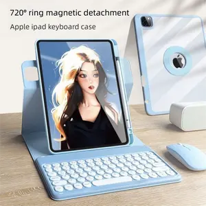 10.2" iPad 9th/10th Gen Protective Leather Case - Magnetic Split Design, 720° Free Rotation Stand, Wireless Bluetooth Keyboard, Shockproof All-in-1 Tablet Cover