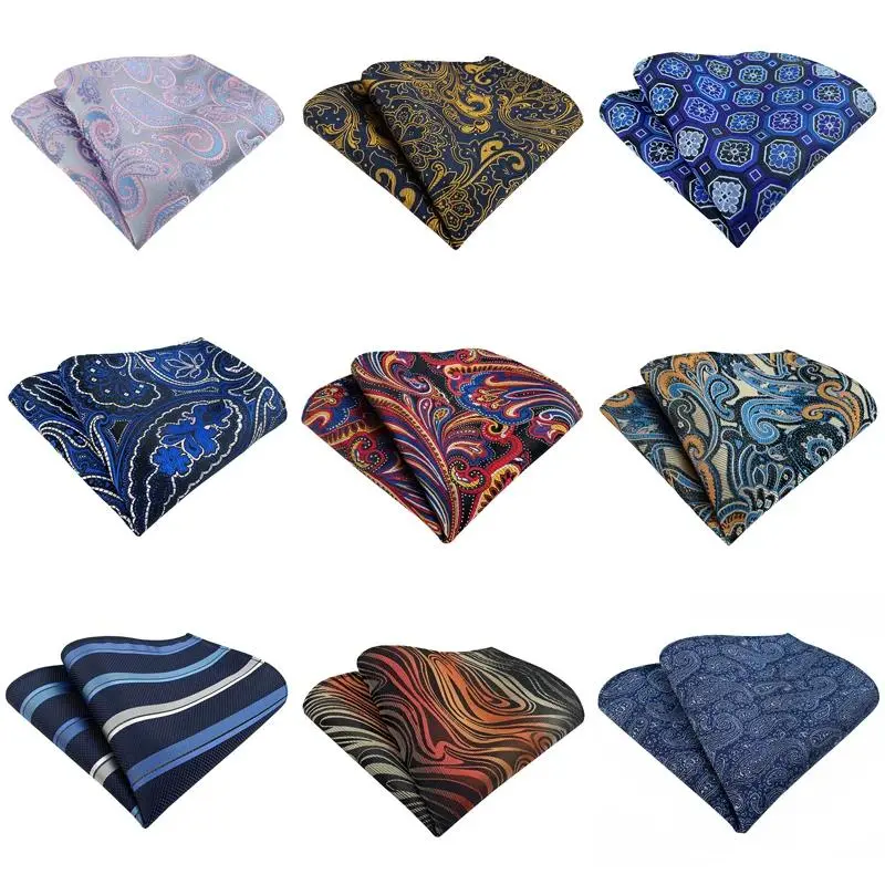 40 Colors Colorful Mens Pocket Square Multicolor Dot Stripes Floral Classic Wedding Handkerchief Business Jacquard Hanky