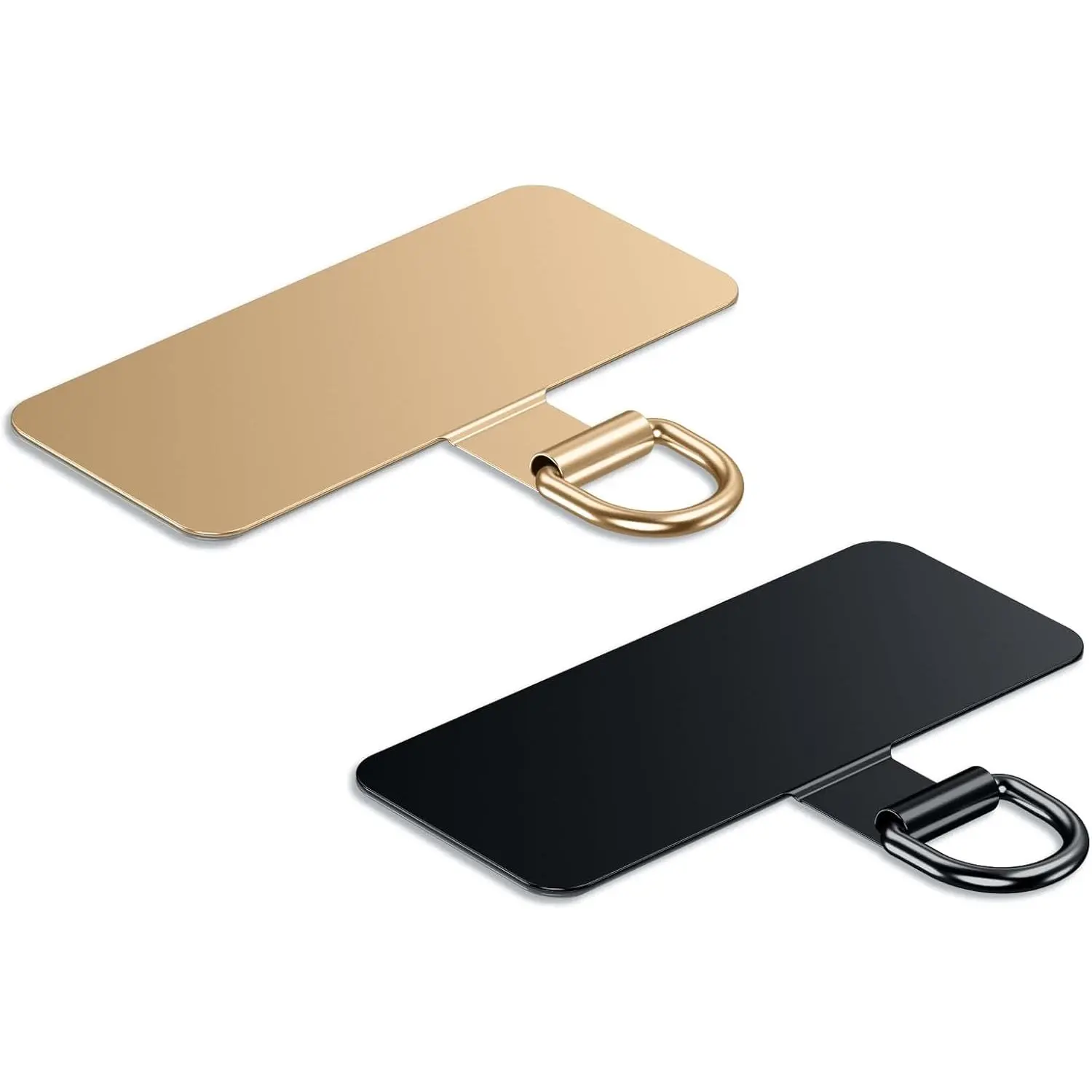 Phone Lanyard Tab, Heavy Duty Tether Tab iPhone & Android, Metal Lanyard Patch & Strap Adapter, 44lbs Load Capacity, Universal Phone Case Insert Strap & Charm (Champagne Gold+Black)