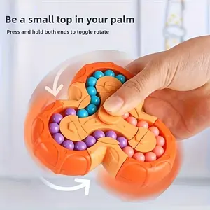 6-Sided Magic Bean Puzzle Toy for Youngsters Aged 3 And Above - Enhances Attention, Imagination And Fine Motor Skills | Perfect Finger Rotation Game, Improves Hand-Eye Coordination And Creativity | Ideal Christmas Gift