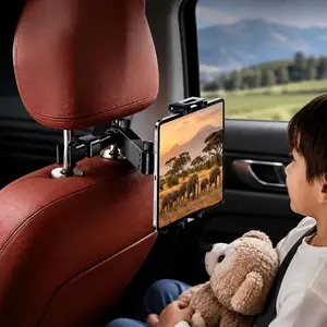 Car Headrest Tablet Holder 360 Rotation Adjustable iPad Mount with Extension Arm for 5.3 to 12.9 Inch Tablets and Phones