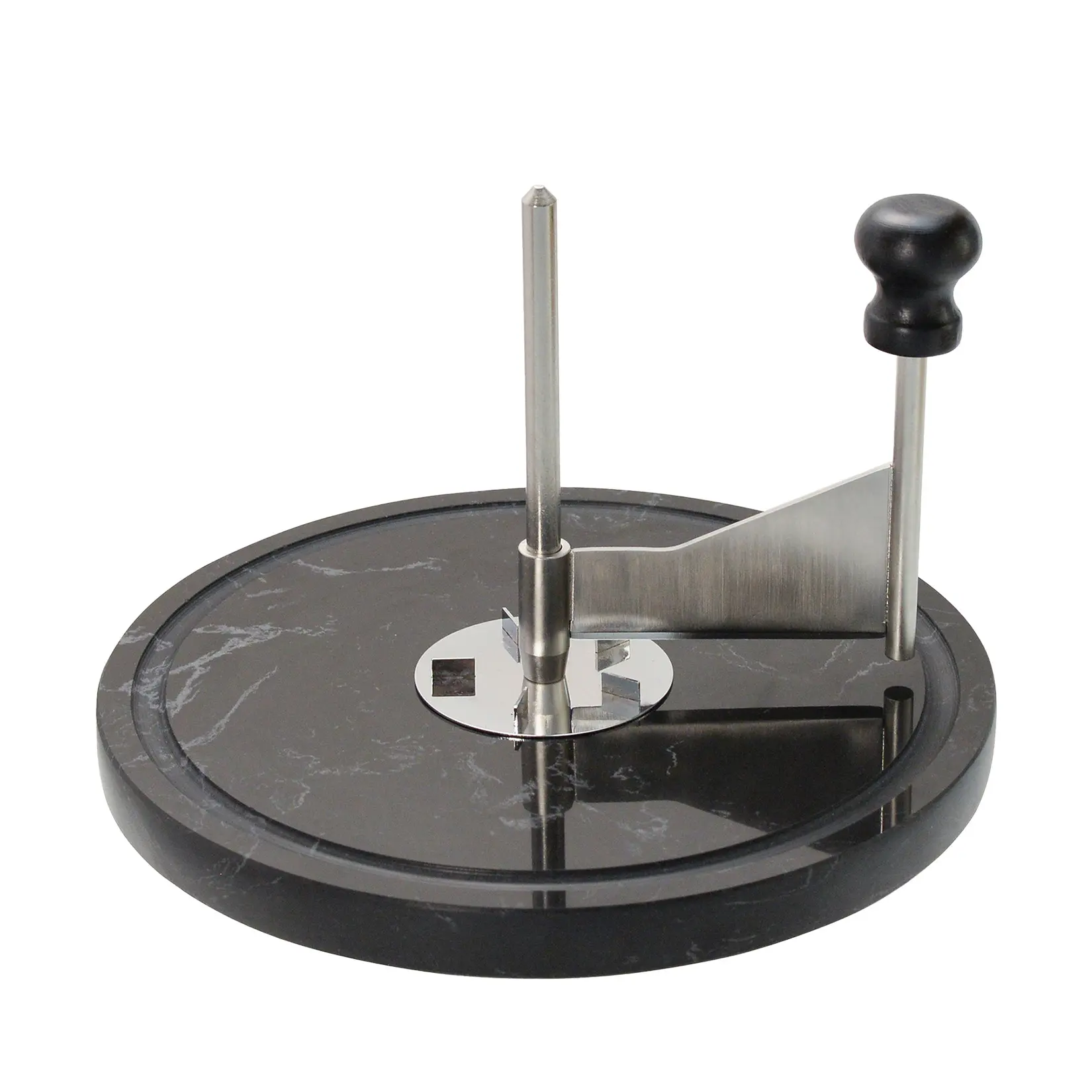 Garvee Black Marble Cheese Shaver Board with Stainless Steel Blade - Manual Cheese Wheel Slicer for Butter & Chocolate - 8.3 x 8.3 x 5.6 in - For cold cuts platter Boards & Parties