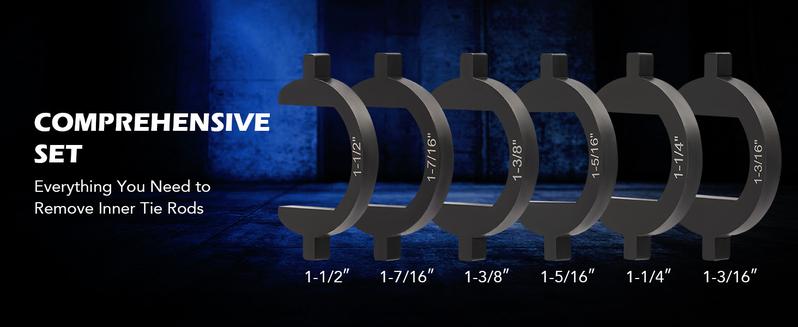 Orion Motor Tech Inner Tie Rod Installation Kit, Includes 12 Crowfoot Adapters, Durable 1/2 Inch Drive Tube for Efficient Removal, Crafted from Robust Steel, Ideal for Automotive Maintenance, Home car repair, rack free