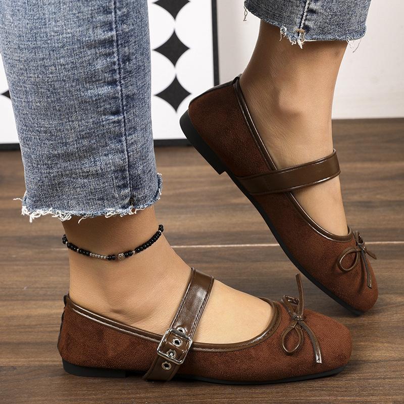 Trendy Women Mary Jane Ballet Flats Elegant Bow Knot Slip On Shoes Lightweight Flexible Sole for All Day Comfort Casual Wear Round Toe Flat
