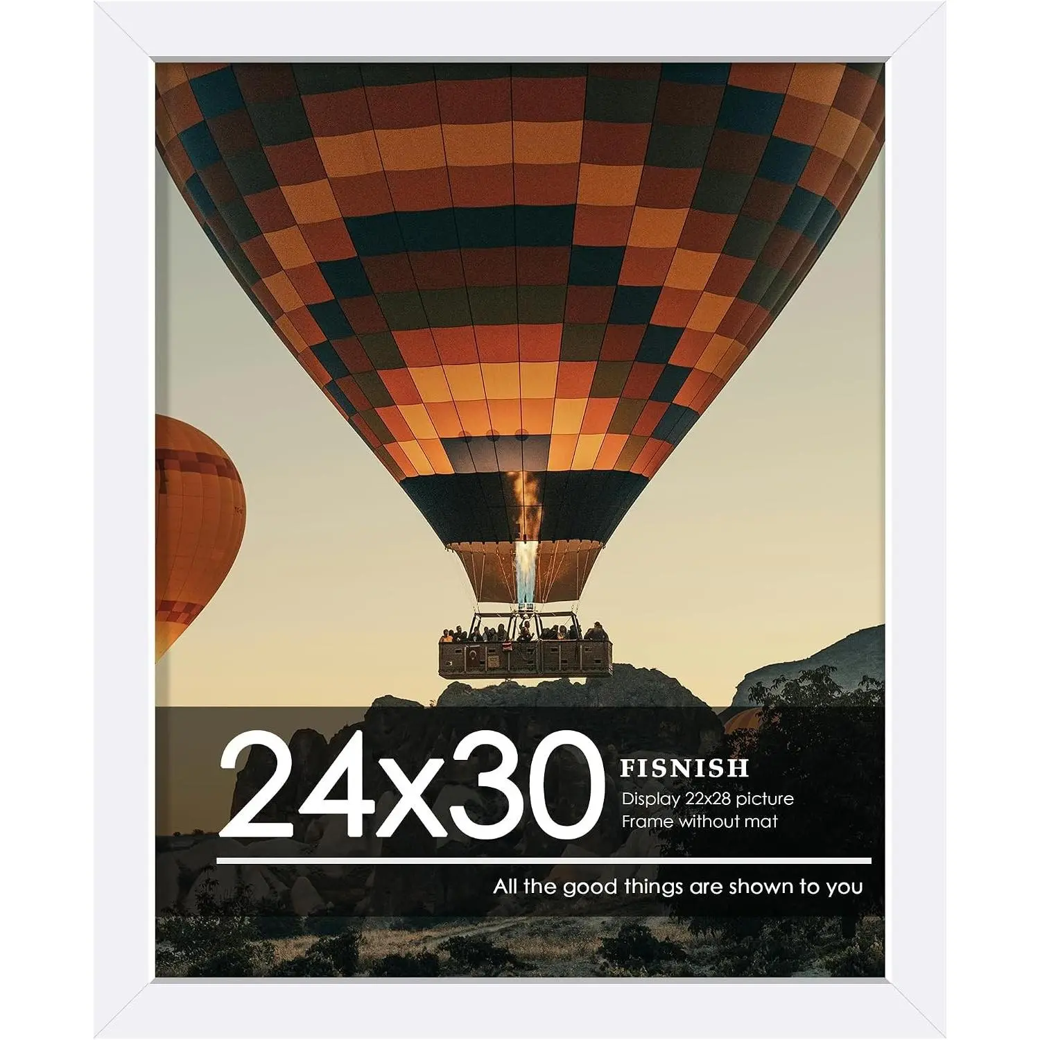 24x30 White Poster Frame for Horizontal or Vertical Wall Mounting, 1 Pack