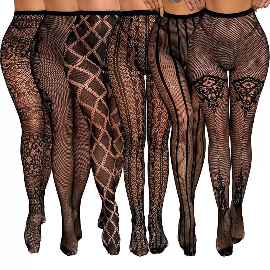 2026 New 1/3/6 Pack Black Fishnet Stockings, High Waist Suspender Pantyhose Set, Trendy Women's Fashion Outfit Accessories