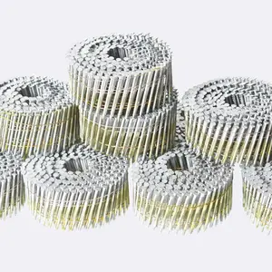 Wire Coil Siding Nails - 2 x 0.092 Ring Shank 15  Full Round  Siding Nails, 3600 Count Hot-Dipped Galvanized for Rough Nailing of Lathing and Sheathing Materials