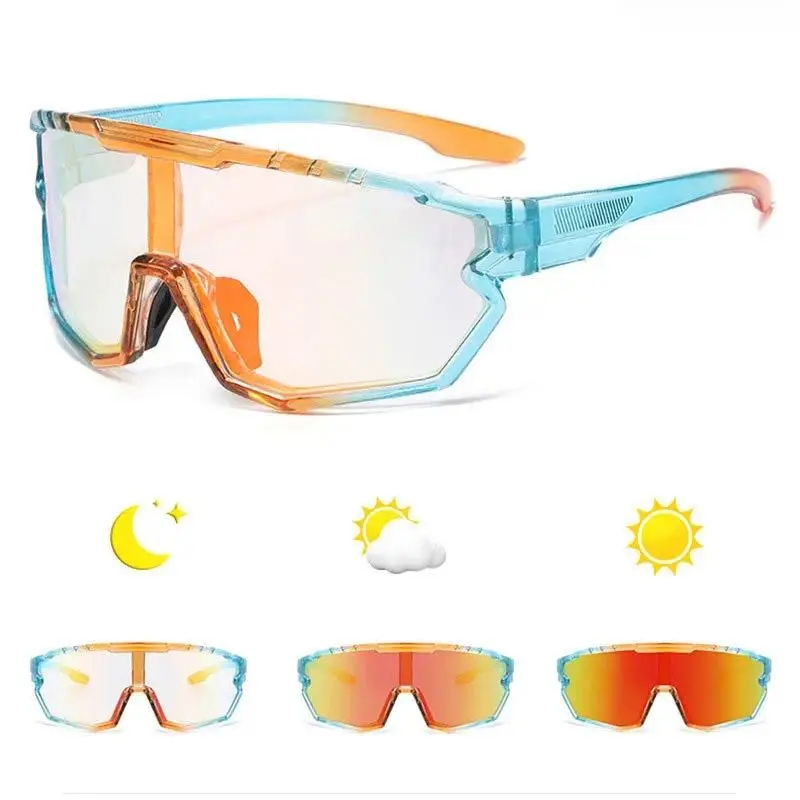 Photochromic Cycling Sunglasses for Men – UV400 Color-Changing Sports Goggles, Anti-Glare Windproof Outdoor Eyewear for Cycling, Driving, Racing & Volleyball, Lightweight Performance Sport Glasses  Enhance your outdoor performance with these photochromic