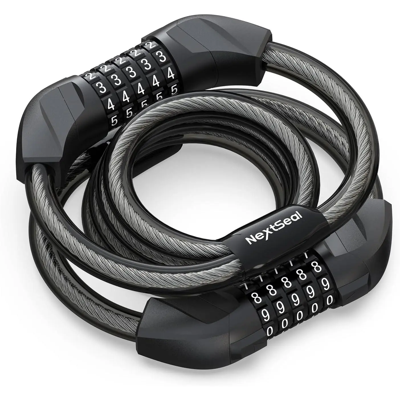Electric Scooter Lock, Bike Lock with 5-Digit Combination, 12MM Dual Cable Locks, Security 41.3 inch Feet Bicycle Lock Anti Theft for Scooter, Bicycle, E-Bike, Electric Scooter Accessories
