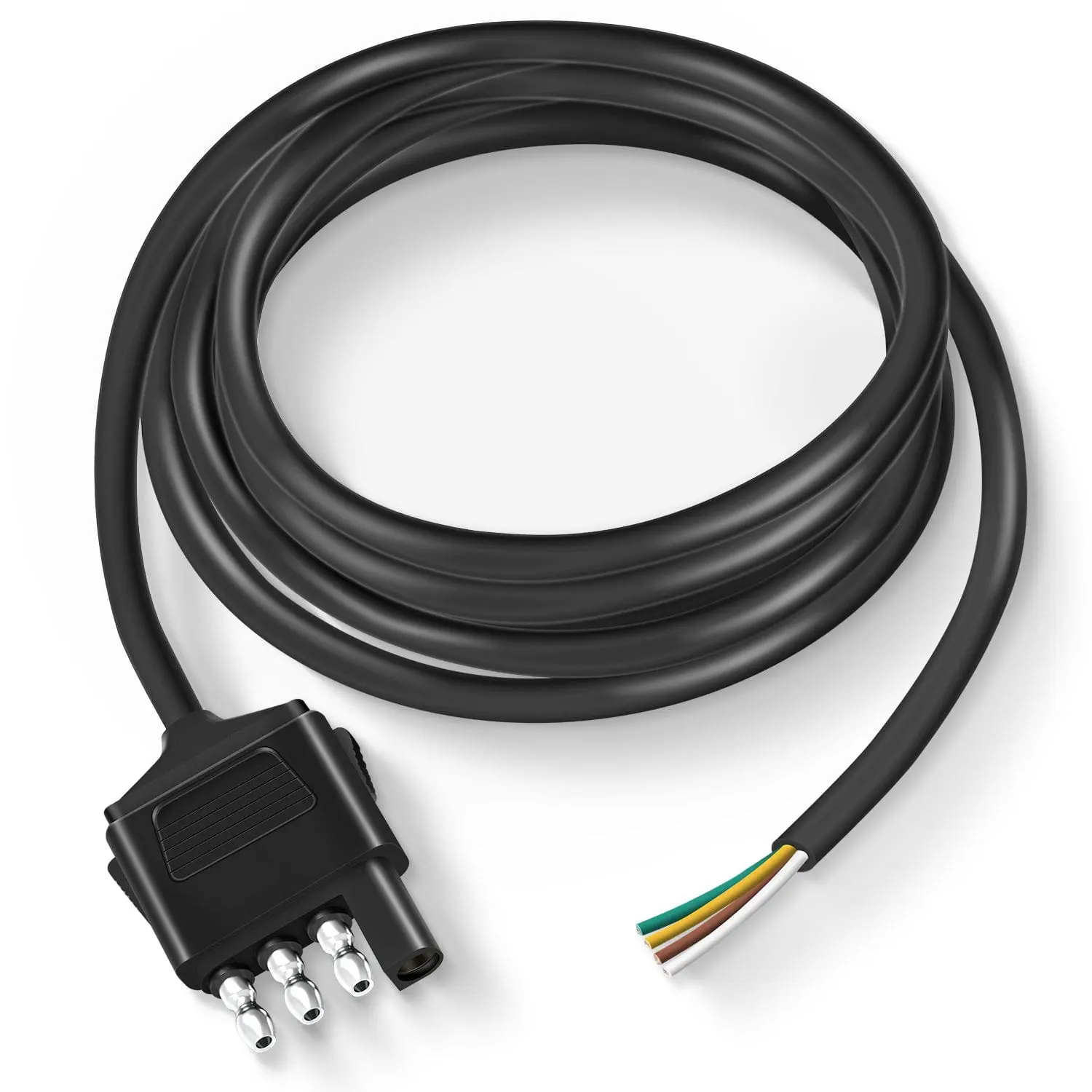 Nilight 5ft 18AWG 4 Pin Jacketed Cable Trailer Wire