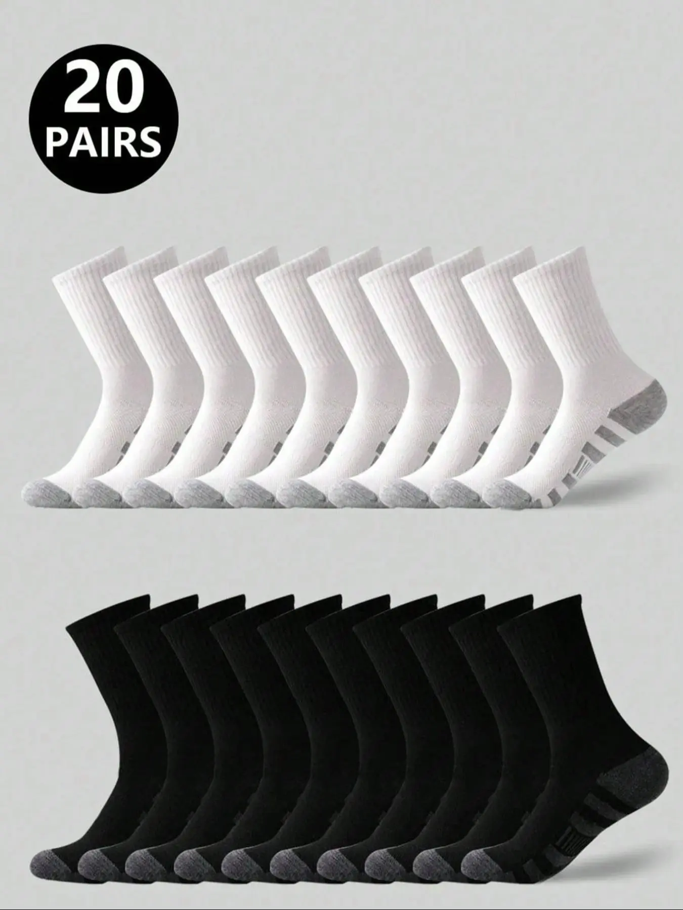 Men's Fashion Sporty Crew Socks, Base, Moisture-Wicking, Soft & Breathable, Ideal for Running, Basketball, Soccer