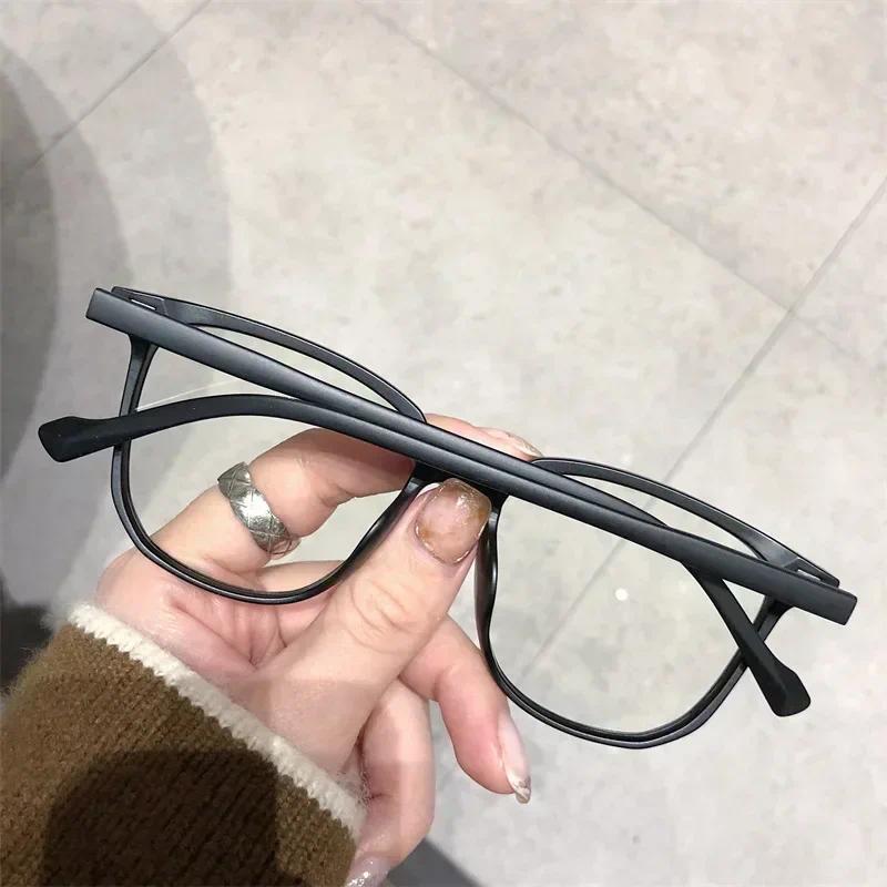 Anti Blue Light Ladies Square Myopia Glasses Ultralight Clear Transparent Computer Nearsighted Eyeglasses with Diopter 0 To -4.0